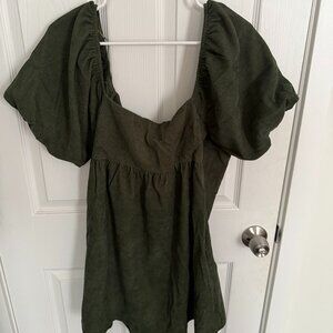 Dark Green Bowtie Dress